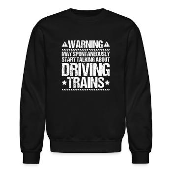 Train Driver Railroad Engineer Locomotive Engineer - Unisex Crewneck Sweatshirt - black - Front - AI Model Female 172 light (172cm) & AI Model Male 185 light (185cm)