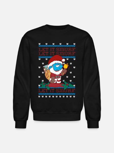 The Smurfs Papa Smurf Let It Smurf - Unisex Crewneck Sweatshirt - black