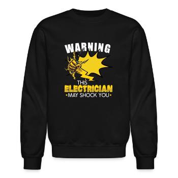 Electrician Electrical Engineer Lineman Electrical - Unisex Crewneck Sweatshirt - black - Front - AI Model Female 172 light (172cm) & AI Model Male 185 light (185cm)
