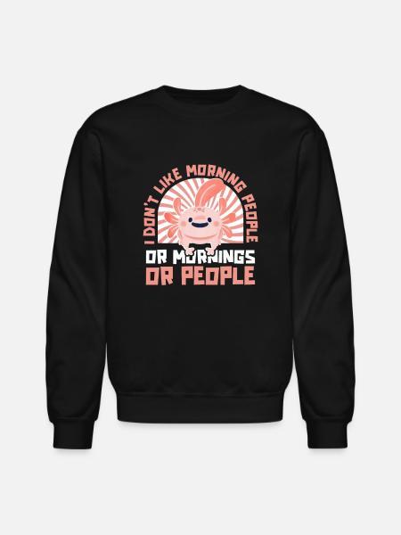 Axolotl Salamander - Unisex Crewneck Sweatshirt - black
