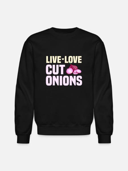 Onion Cutting Gift - Unisex Crewneck Sweatshirt - black