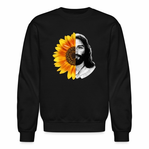 Jesus Christ Sunflower Christian God Faith Flower - Unisex Crewneck Sweatshirt