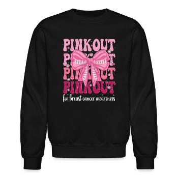 Pink Out for Breast Cancer Awareness Month - Unisex Crewneck Sweatshirt - black - Front - AI Model Female 172 light (172cm) & AI Model Male 185 light (185cm)