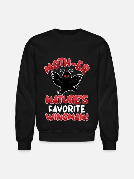 Mothman Cryptid Cryptozoology - Unisex Crewneck Sweatshirt - black