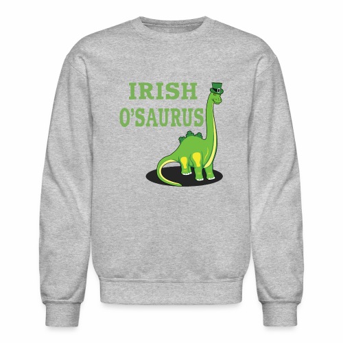 St Patrick's Day Irish Dinosaur St Paddys Shamrock - Unisex Crewneck Sweatshirt