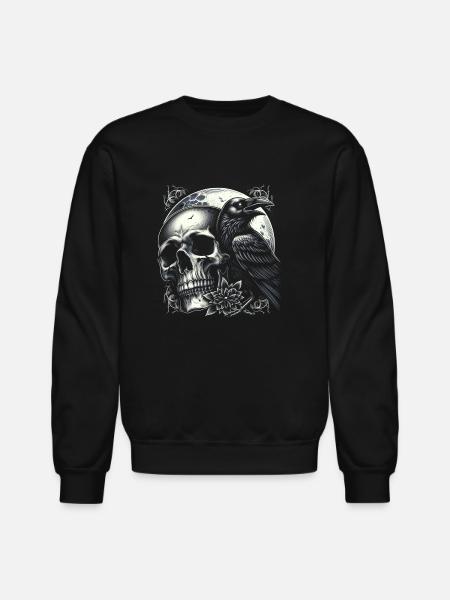 Lunar Raven's Vigil - Unisex Crewneck Sweatshirt - black