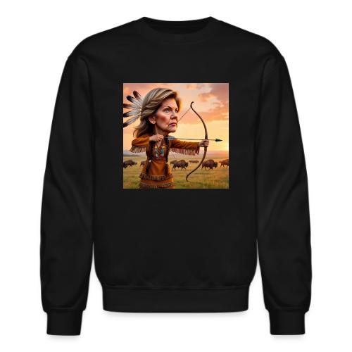 Elizabeth Warren hunting buffalo - Unisex Crewneck Sweatshirt