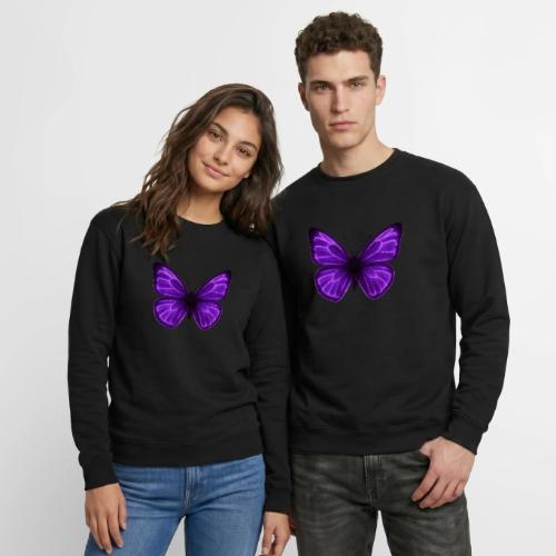 Neon Purple Butterfly - Unisex Crewneck Sweatshirt