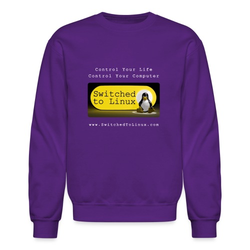 Switched To Linux Logo and White Text - Unisex Crewneck Sweatshirt