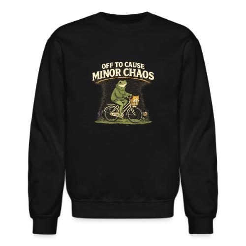 Minor Chaos Vintage Frog and Cat on Bicycle - Unisex Crewneck Sweatshirt