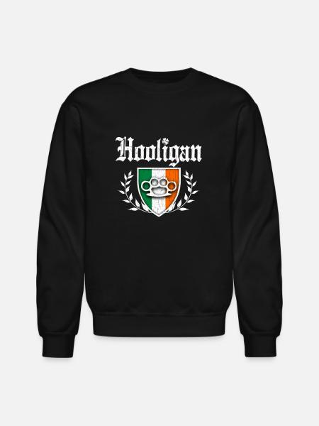 Irish Hooligan Crest vintage distressed look - Unisex Crewneck Sweatshirt - black