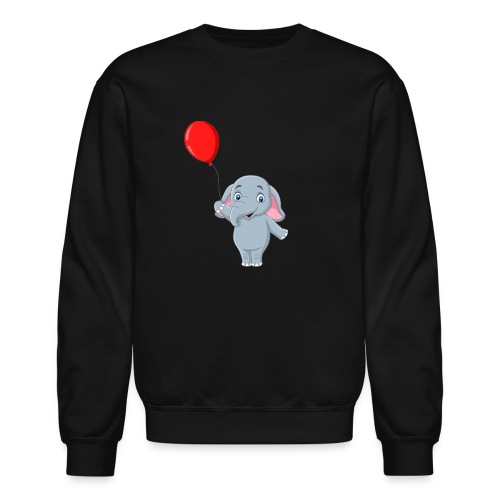 Baby Elephant Holding A Balloon - Unisex Crewneck Sweatshirt