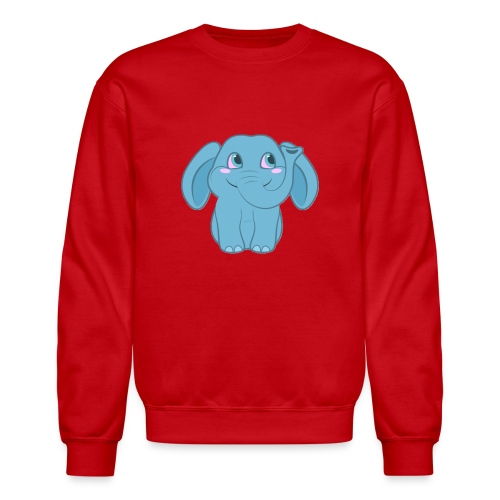 Baby Elephant Happy and Smiling - Unisex Crewneck Sweatshirt