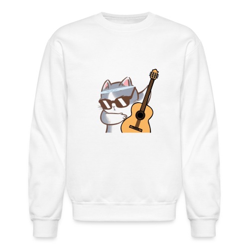 Cat Guitar T-Shirt - Unisex Crewneck Sweatshirt