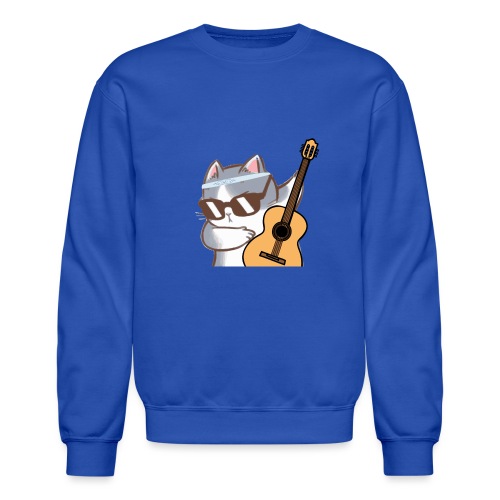 Cat Guitar T-Shirt - Unisex Crewneck Sweatshirt