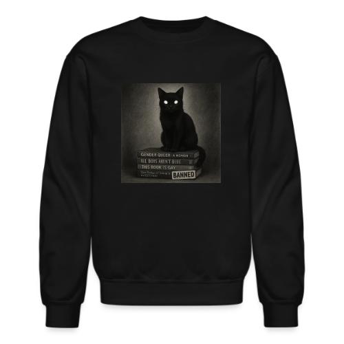Cat on Banned Books - Unisex Crewneck Sweatshirt