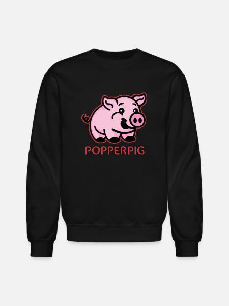 popper pig - Unisex Crewneck Sweatshirt - black
