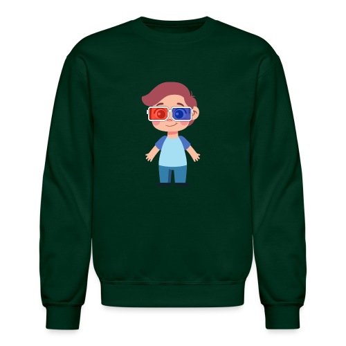 Boy with eye 3D glasses - Unisex Crewneck Sweatshirt