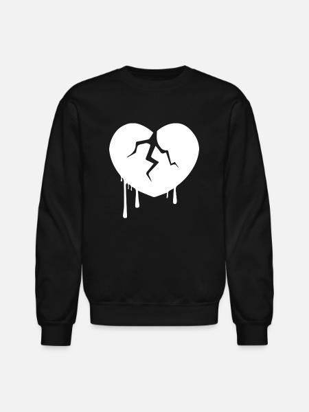 Broken Heart - Unisex Crewneck Sweatshirt - black
