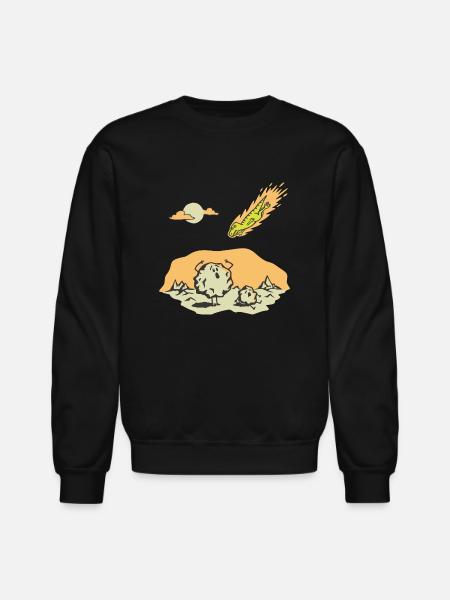 Dinosaur Meteor - Unisex Crewneck Sweatshirt - black