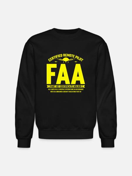 Certified Remote Pilot Faa - Unisex Crewneck Sweatshirt - black