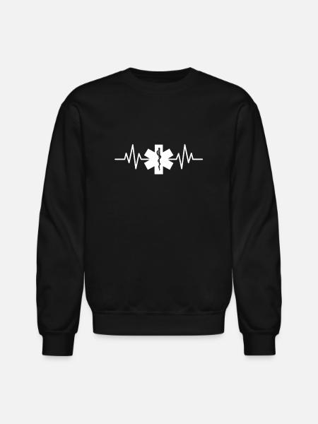 Paramedic heartbeat - Unisex Crewneck Sweatshirt - black