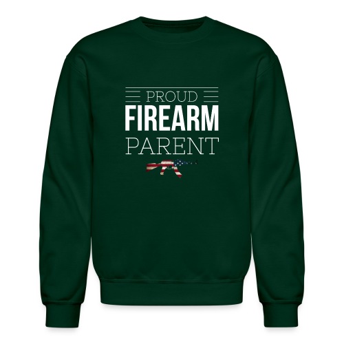 Proud Firearm Parent, White Logo - Unisex Crewneck Sweatshirt