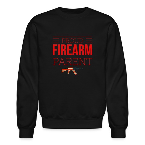 Proud Firearm Parent, Red Logo - Unisex Crewneck Sweatshirt