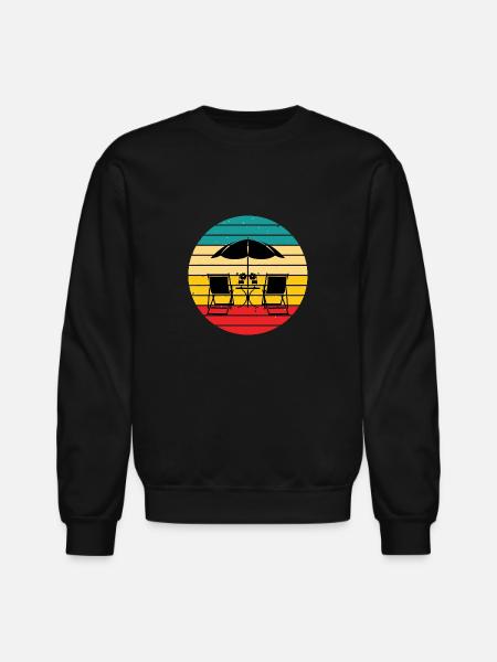 beach umbrella - Unisex Crewneck Sweatshirt - black