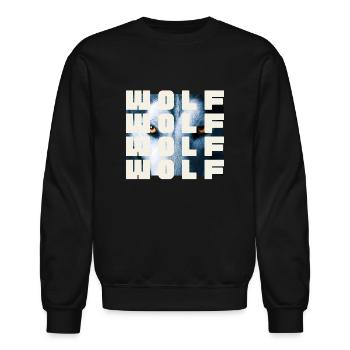 Wolf - Cool wolf - Unisex Crewneck Sweatshirt - black - Front - AI Model Female 172 light (172cm) & AI Model Male 185 light (185cm)