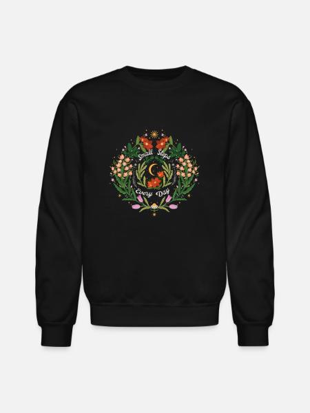 Magical garden in moonlight - Unisex Crewneck Sweatshirt - black