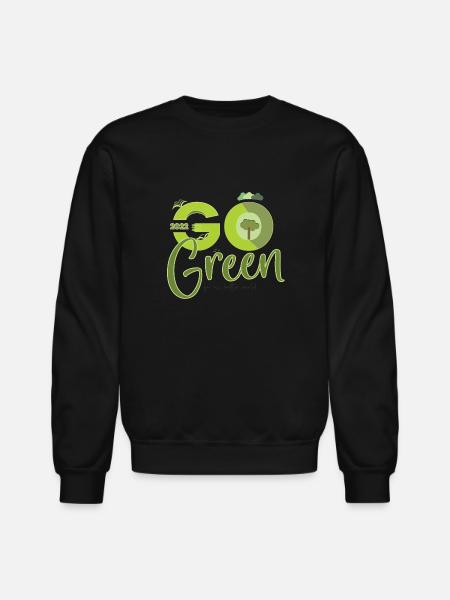 Go Green Design - Unisex Crewneck Sweatshirt - black