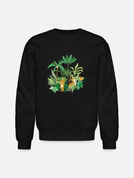 Jungle Tigers - Unisex Crewneck Sweatshirt - black