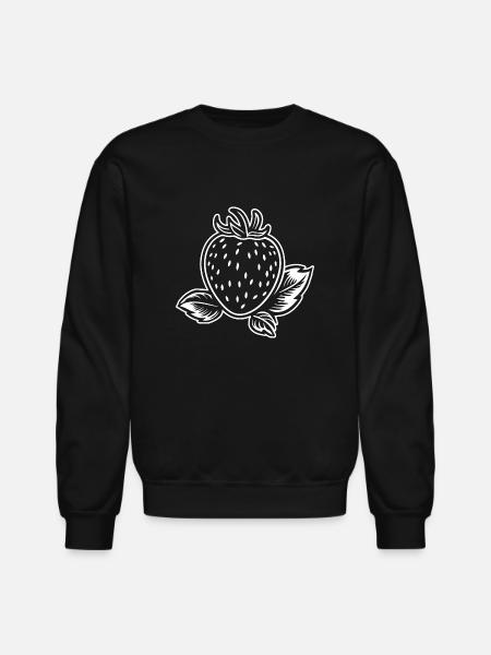 Strawberry Fruit Berries - Unisex Crewneck Sweatshirt - black