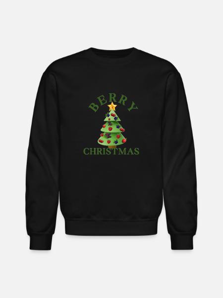 Berry Christmas - Unisex Crewneck Sweatshirt - black