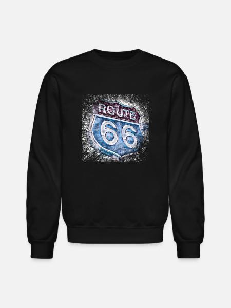 Route 66 - Unisex Crewneck Sweatshirt - black