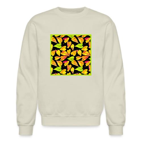 Neon Leaf Art Elegance - Unisex Crewneck Sweatshirt