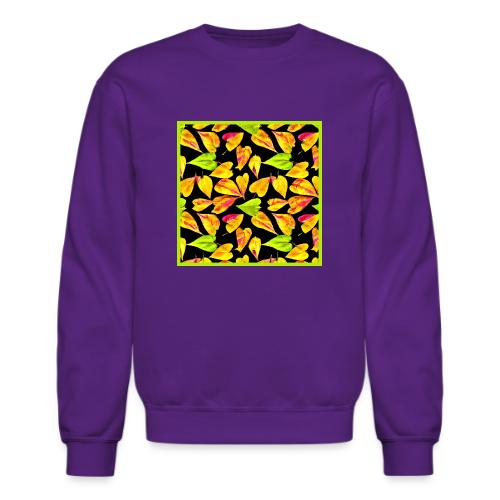 Neon Leaf Art Elegance - Unisex Crewneck Sweatshirt