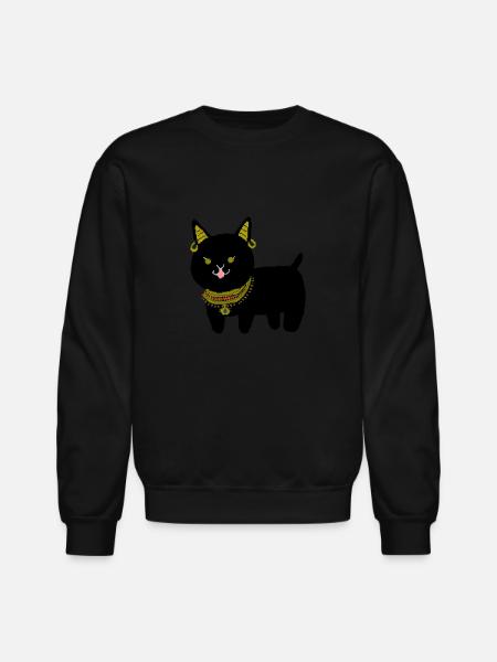 The Guardian Cat - Unisex Crewneck Sweatshirt - black