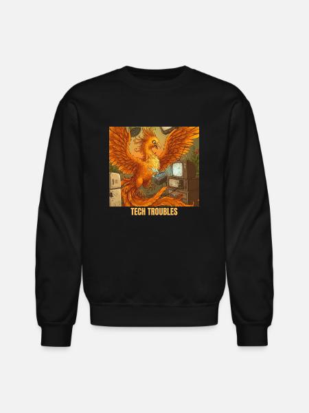 Phoenix's Voice Command Mishap - Unisex Crewneck Sweatshirt - black