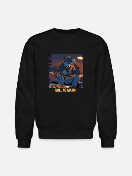 Lunar Swipe Blues - Unisex Crewneck Sweatshirt - black