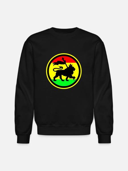 Rasta Lion - Unisex Crewneck Sweatshirt - black