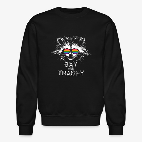 Gay and Trashy Raccoon Sunglasses Gilbert Baker - Unisex Crewneck Sweatshirt