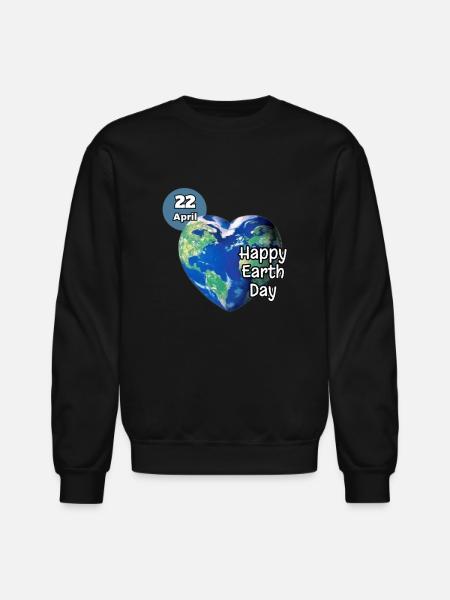 Happy Earth Day - Unisex Crewneck Sweatshirt - black