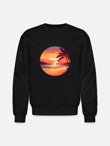 Sunset Serenity - Unisex Crewneck Sweatshirt - black