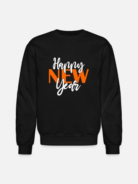 New Year Happy. - Unisex Crewneck Sweatshirt - black