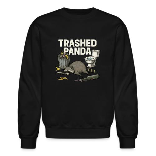 Trashed Panda – Funny Drunk Raccoon Cartoon - Unisex Crewneck Sweatshirt