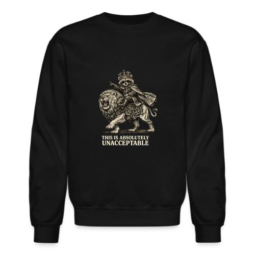 Funny Raccoon King Riding Lion Vintage Meme Art - Unisex Crewneck Sweatshirt