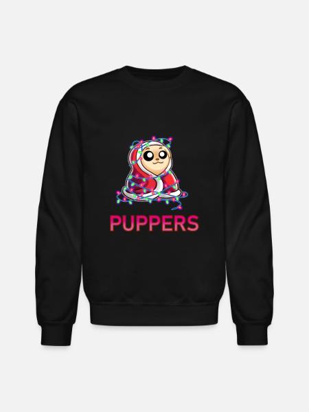 Comfy Christmas Pupper - Unisex Crewneck Sweatshirt - black