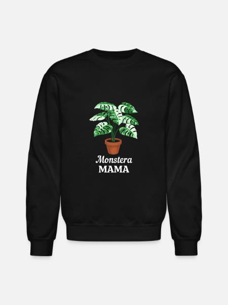 Monstera Mama - Unisex Crewneck Sweatshirt - black